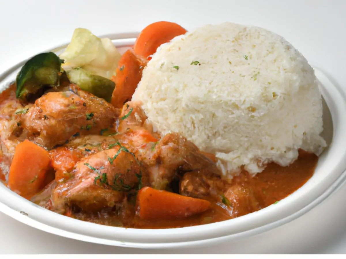 Stew Chicken with White Rice and Root Veg Medley Stew Chicken with White Rice and Root Veg Medley