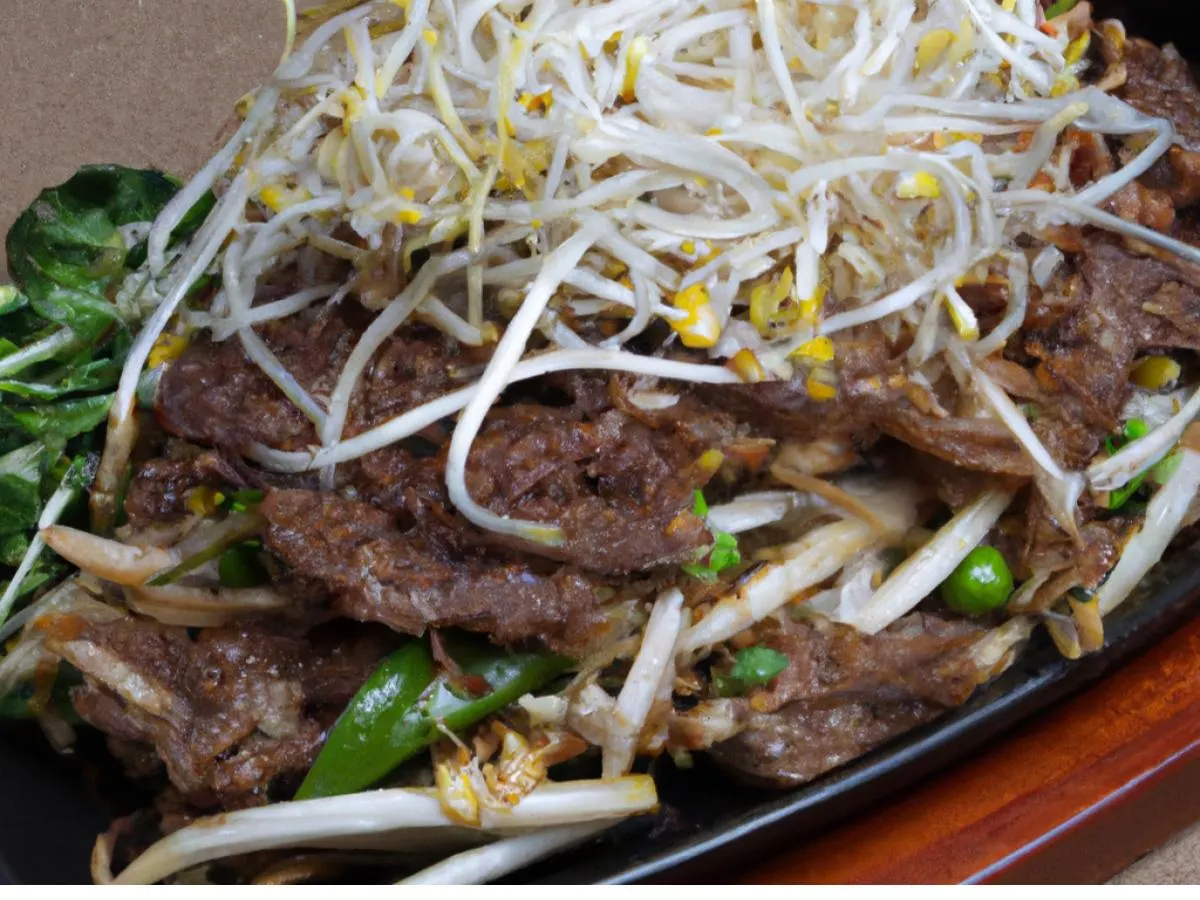 Korean BBQ Short Rib with Japchae & Sauteed Bean Sprouts Korean BBQ Short Rib with Japchae & Sauteed Bean Sprouts