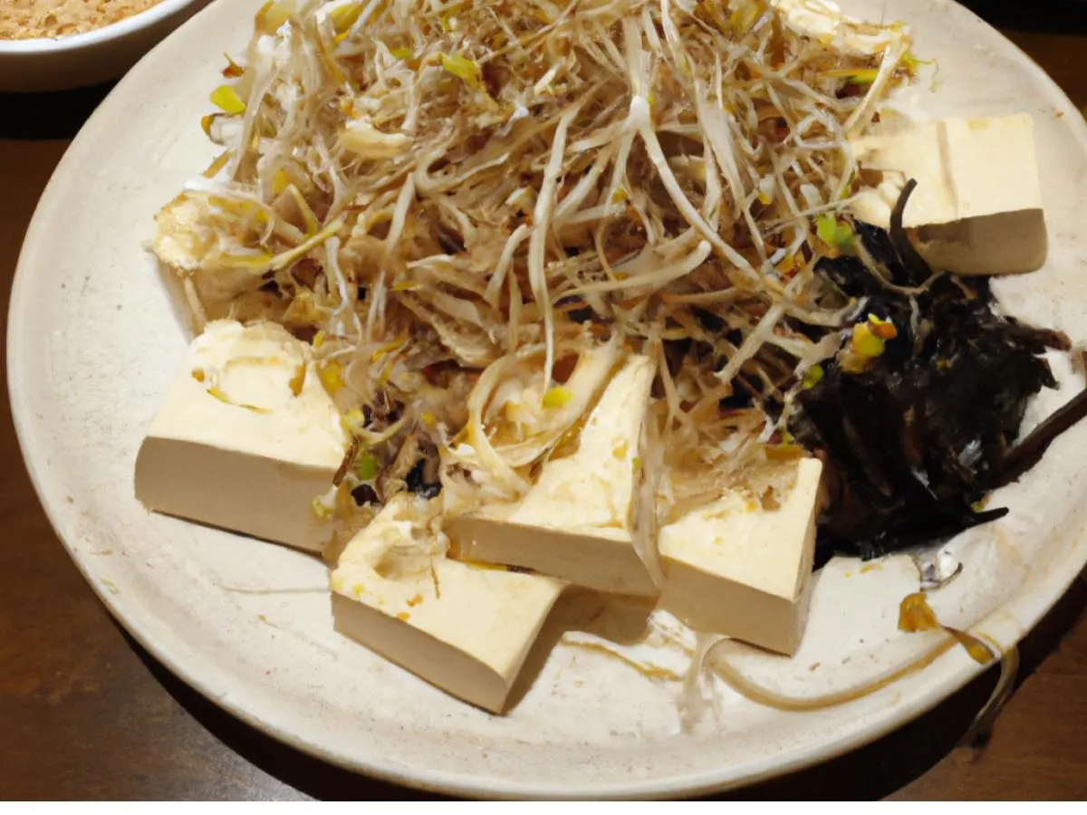 Korean Steamed Tofu with Japchae & Sauteed Bean Sprouts Korean Steamed Tofu with Japchae & Sauteed Bean Sprouts