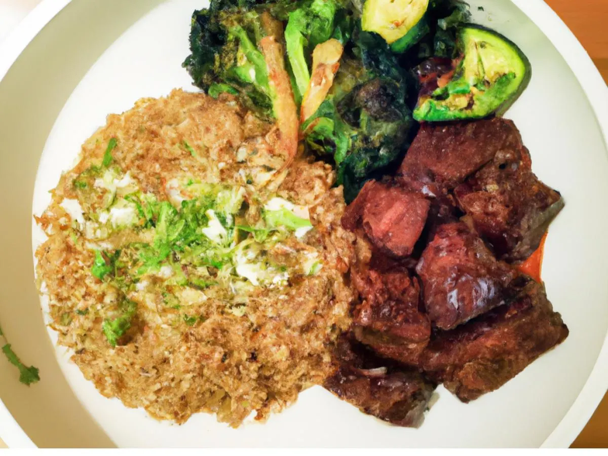Korean Braised Short Rib with Kimchi Fried Rice & Sauteed Zucchini Broccoli Korean Braised Short Rib with Kimchi Fried Rice & Sauteed Zucchini Broccoli