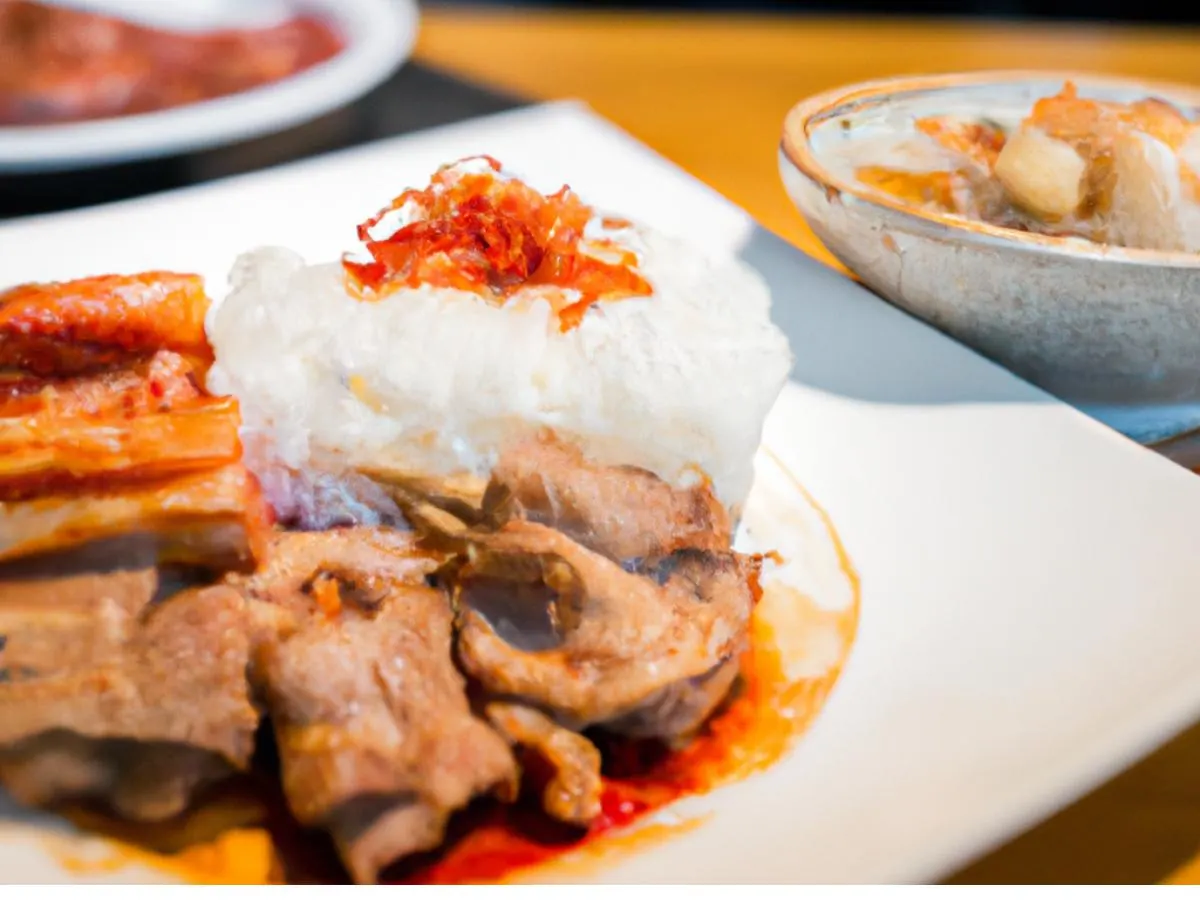 Korean Marinated Pork Rib with White Rice & Kimchi Korean Marinated Pork Rib with White Rice & Kimchi
