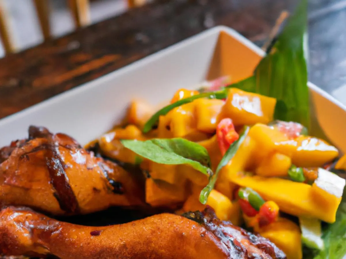 Five Spice Chicken w/ Mango Salad Five Spice Chicken w/ Mango Salad