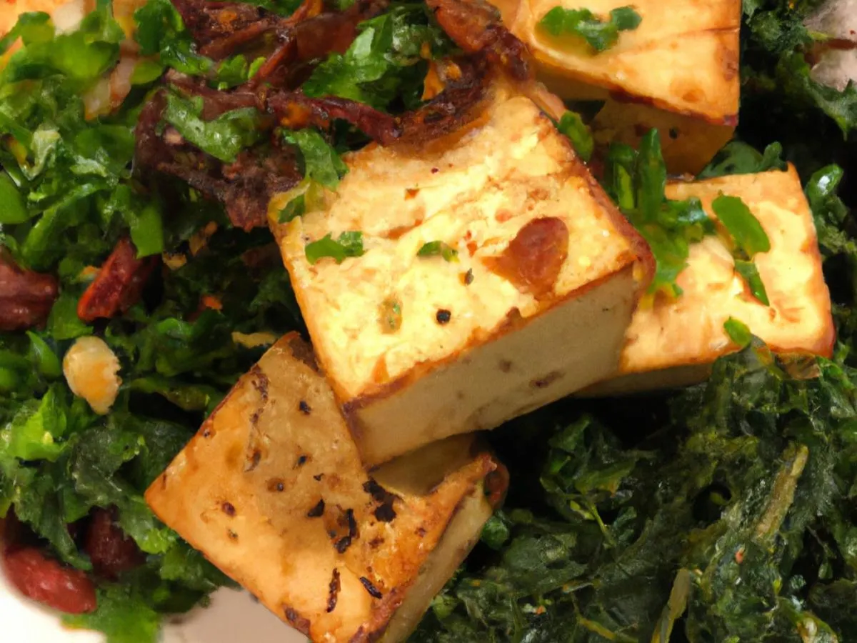 Fried Tofu w/ Spring Mix Salad Fried Tofu w/ Spring Mix Salad