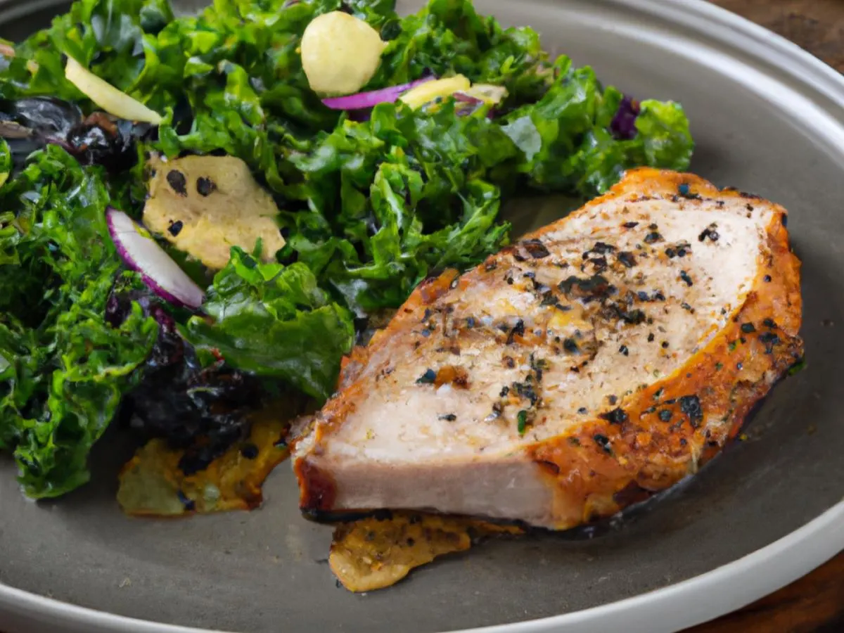 Honey Pork w/ Kale Salad Honey Pork w/ Kale Salad