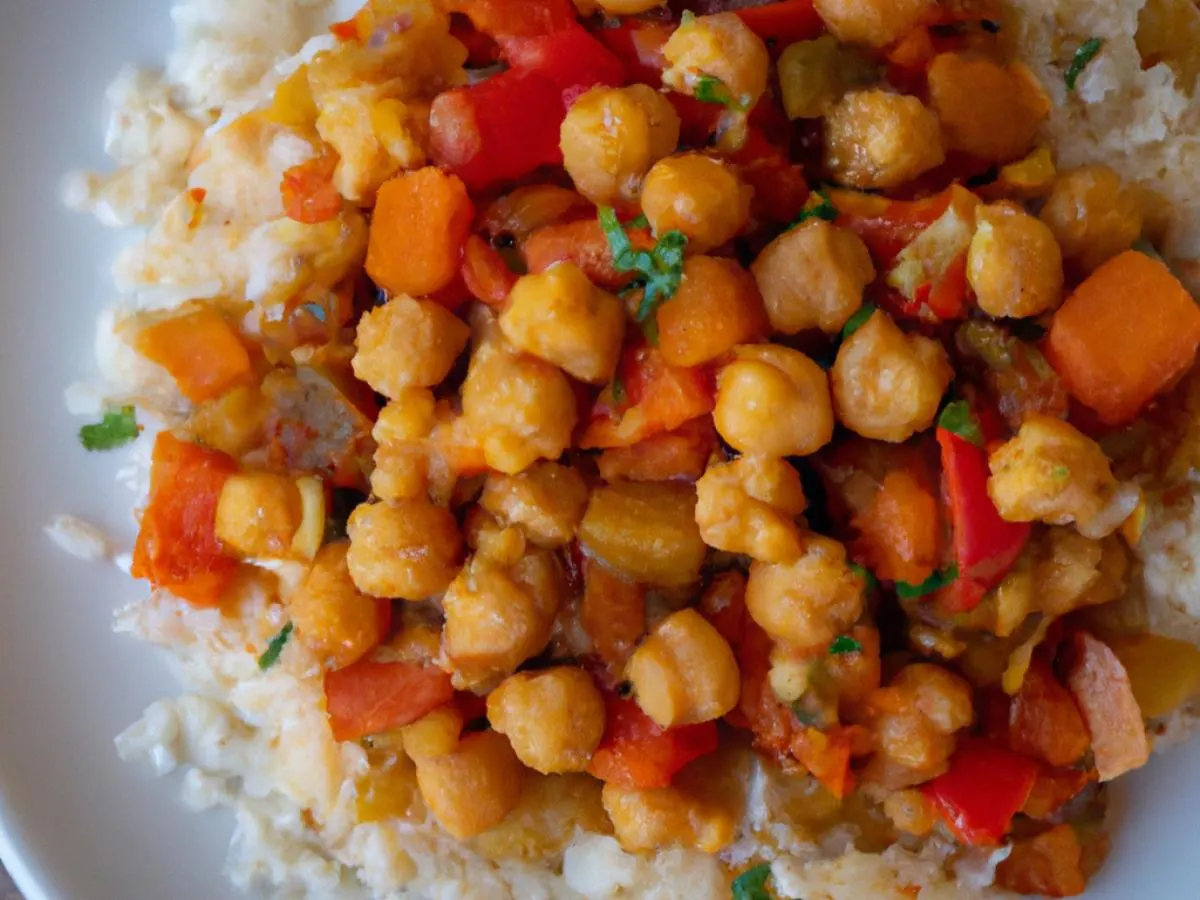 Vegan Oregano Chickpea Stew with Mediterranean Rice and Sauteed Vegetables Vegan Oregano Chickpea Stew with Mediterranean Rice and Sauteed Vegetables