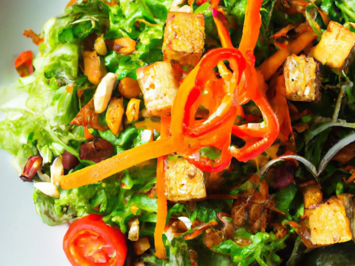 Salad with Organic Tofu and Lime Vinaigrette Salad with Organic Tofu and Lime Vinaigrette