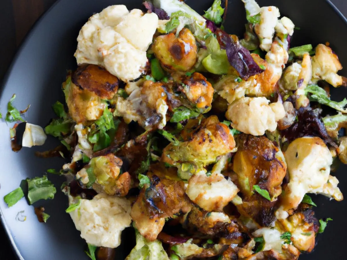 Potato and Cauliflower Garden Salad with a Balsamic Salad Dressing (Vegan, NO CHEESE) Potato and Cauliflower Garden Salad with a Balsamic Salad Dressing (Vegan, NO CHEESE)