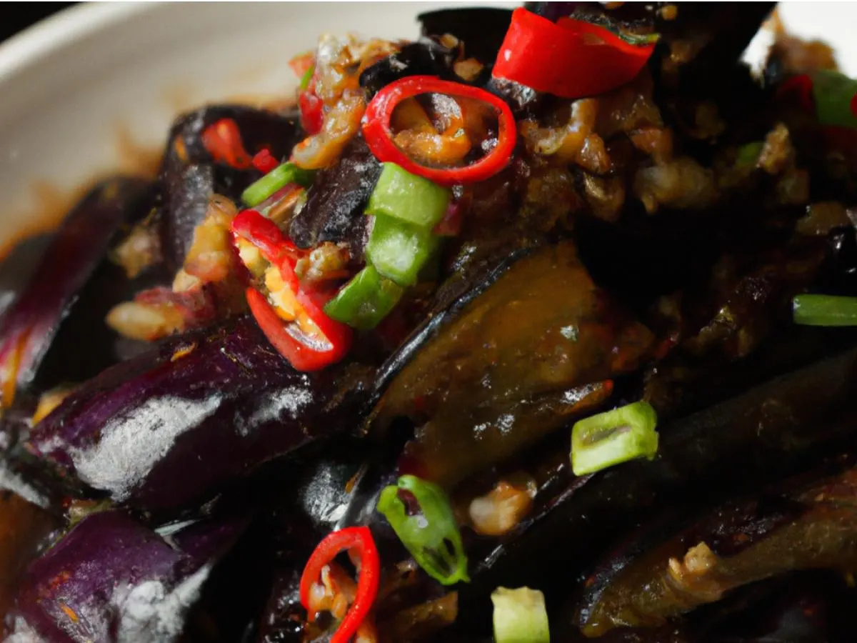 Eggplant in spicy black bean sauce Eggplant in spicy black bean sauce