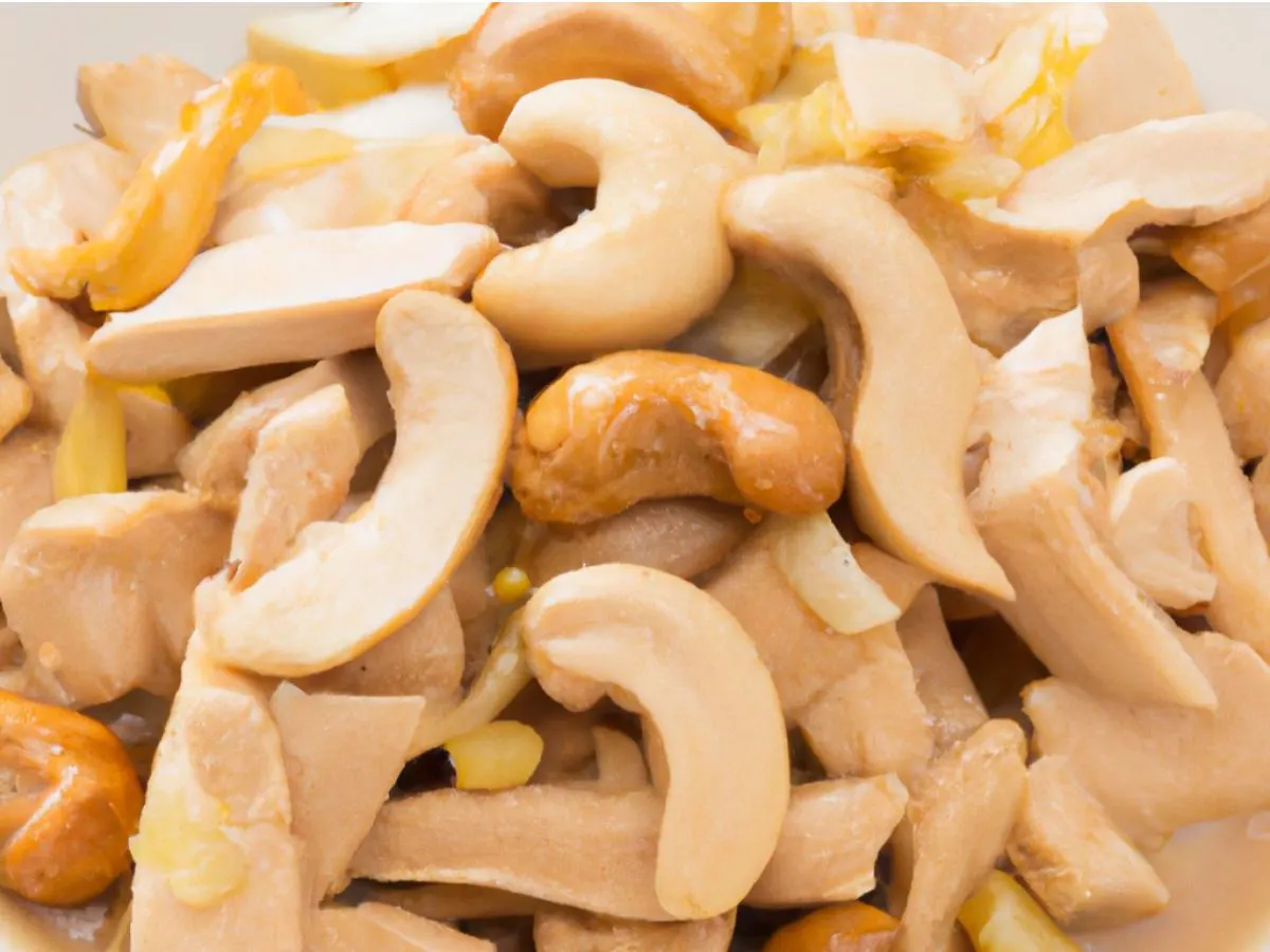 Bamboo Shoots in chicken sauce with cashews Bamboo Shoots in chicken sauce with cashews