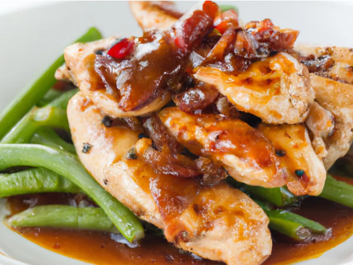 Light Carb Sweet Chili Glaze Roasted Chicken and String Beans Light Carb Sweet Chili Glaze Roasted Chicken and String Beans