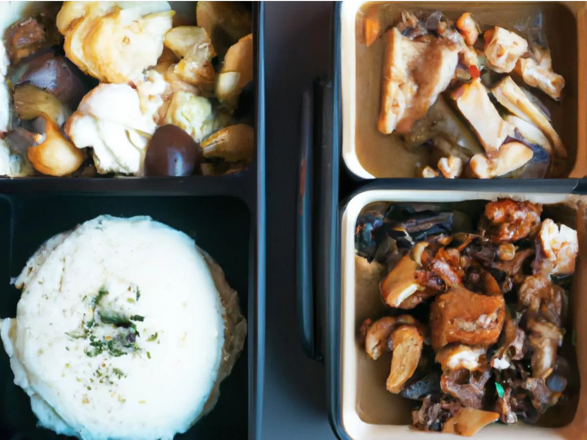 Chicken Stew with Black Fungus and Mushrooms Bento Box