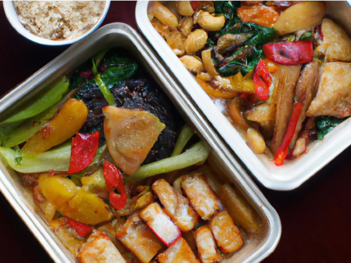 Pine Nut Fried Fish with Sweet & Sour Sauce Bento Box