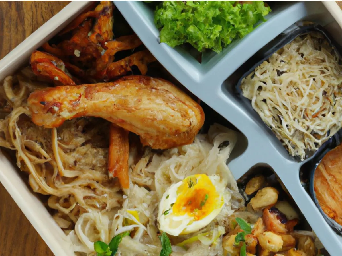 Fried Mock Chicken Bento Box