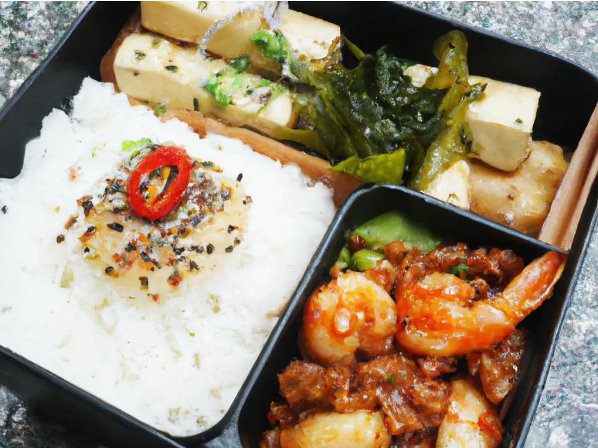 Tofu Prawns Bento Box