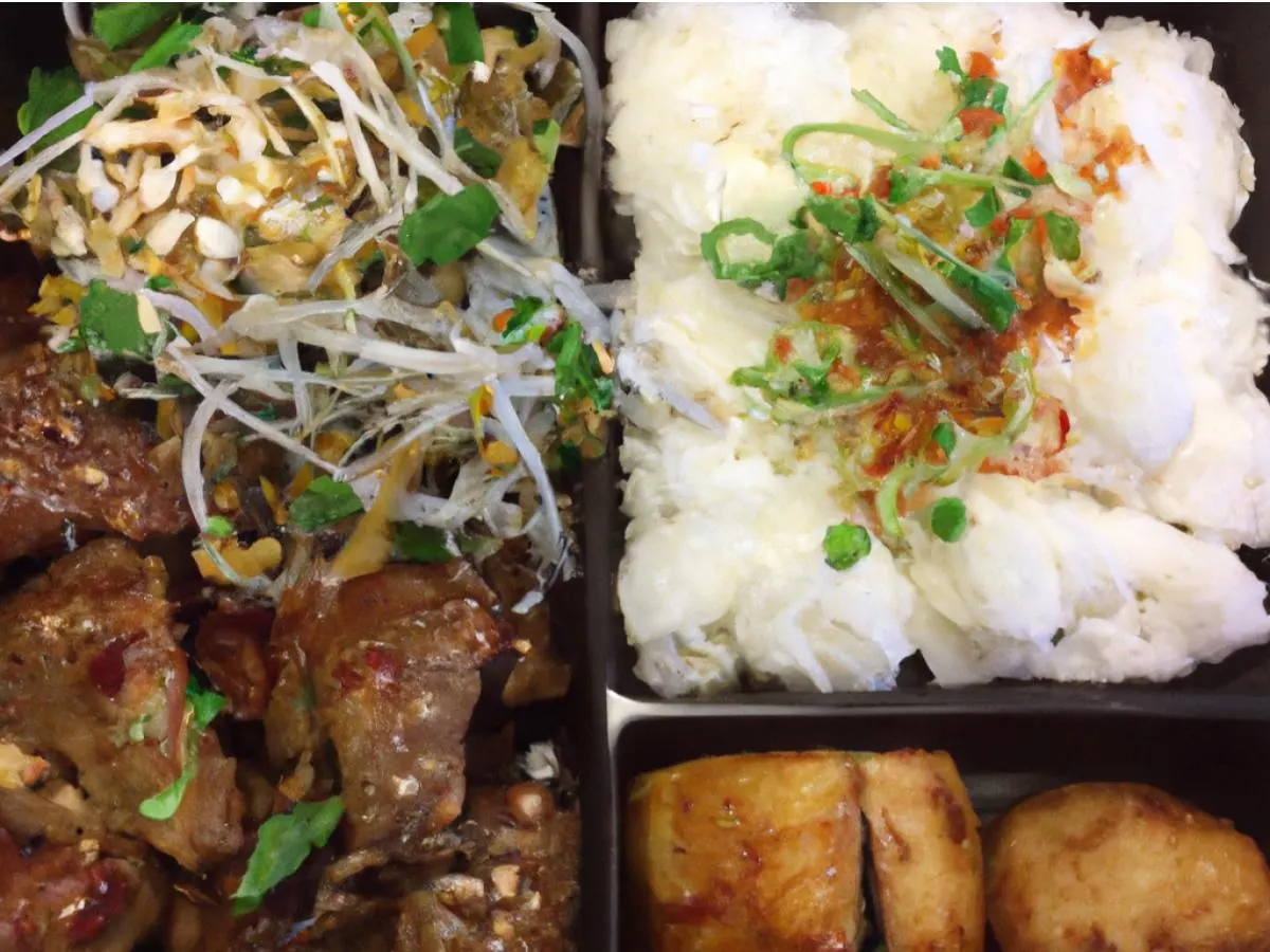 Beef with Garlic Sprouts Bento Box