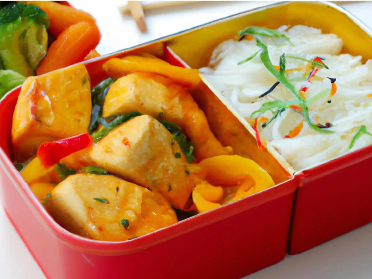 Tofu Noodles with Vegetables Bento Box