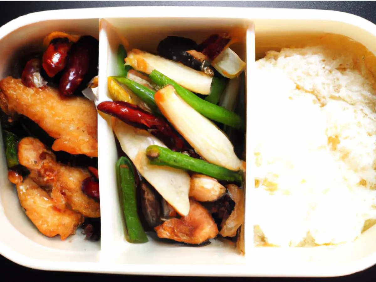 Fried Mock Chicken Chinese Yam Bento Box