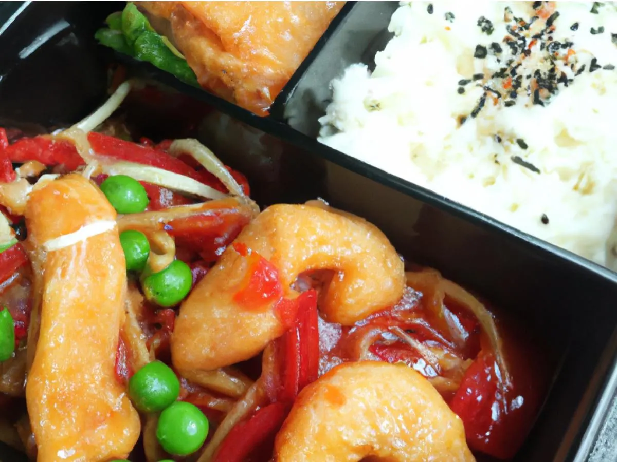 Sweet & Sour Fish Fillets Bento Box