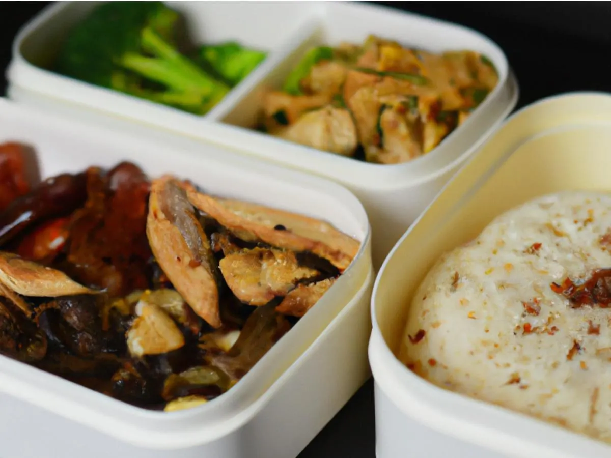 Dry Cooked Mock Chicken Bento Box
