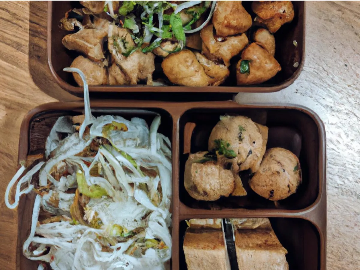 2 Happiness Pork Meatballs|Chicken w/ Scallion Sauce|Soy Bean Sprout|Smoked Tofu
