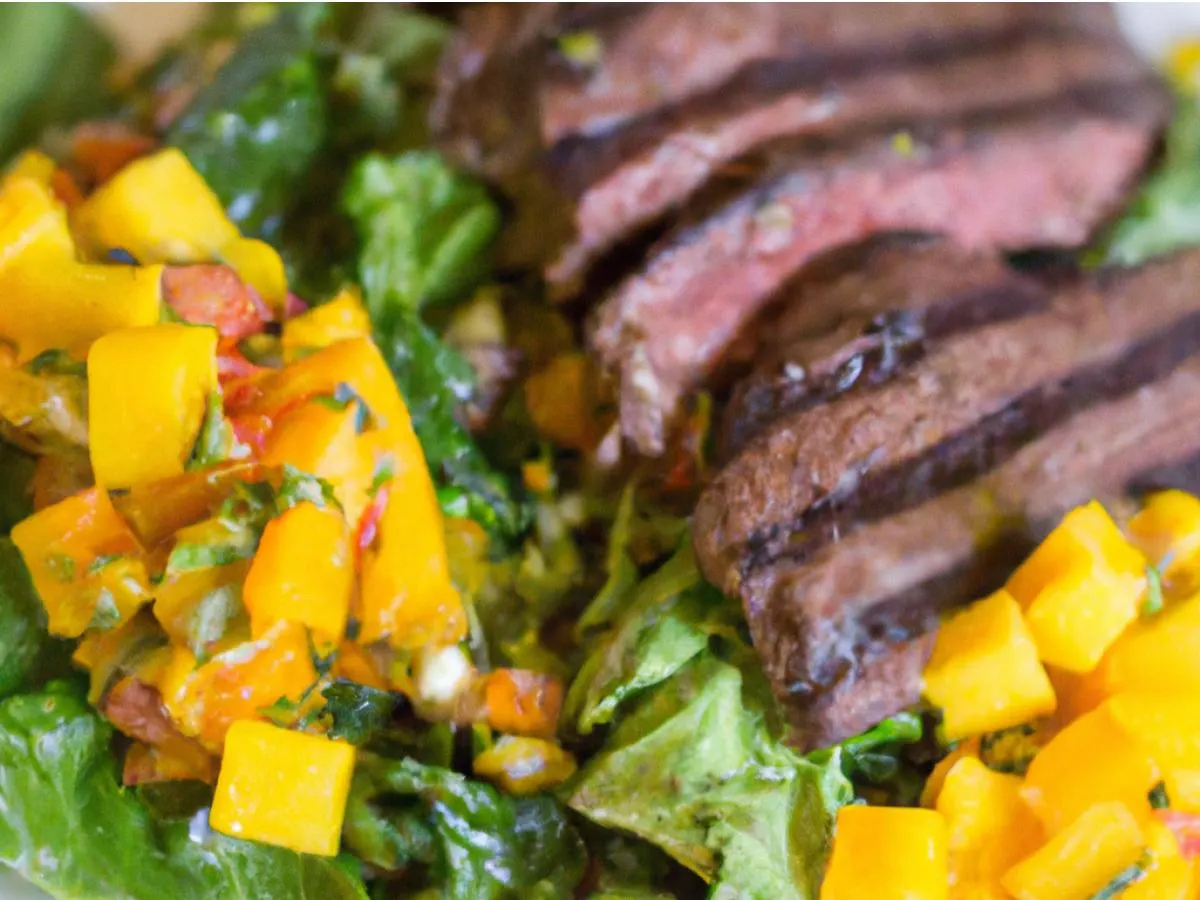 Grilled Hanger Steak w/ Mango Salad Grilled Hanger Steak w/ Mango Salad