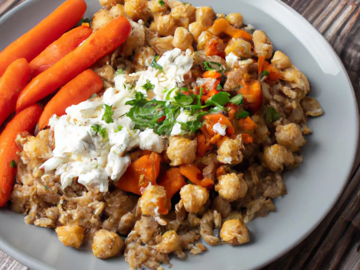 Vegetarian Chickpea Stew, Mediterranean Rice, Spicy Roasted Carrots (side Feta) Vegetarian Chickpea Stew, Mediterranean Rice, Spicy Roasted Carrots (side Feta)