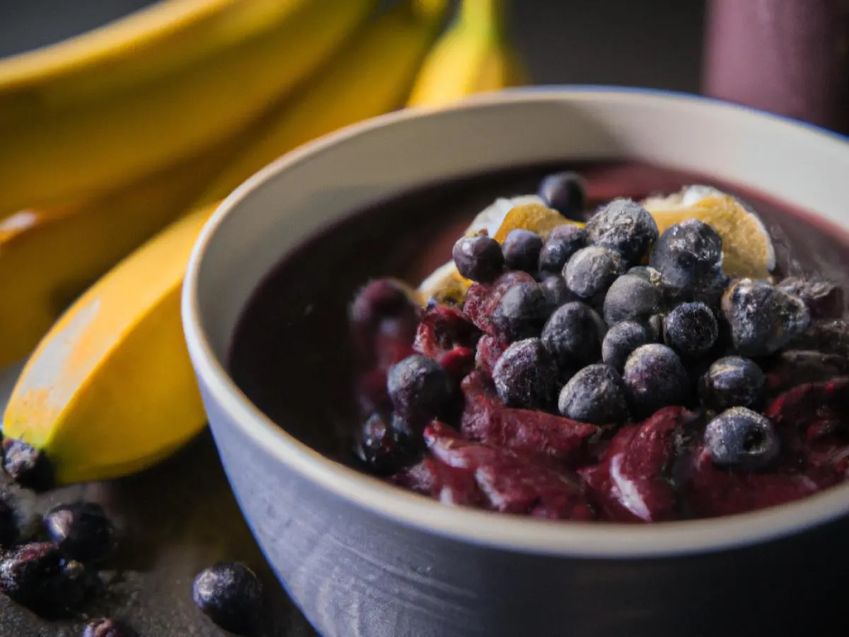 Organic Acai Mix Blended with Bananas and Blueberries
