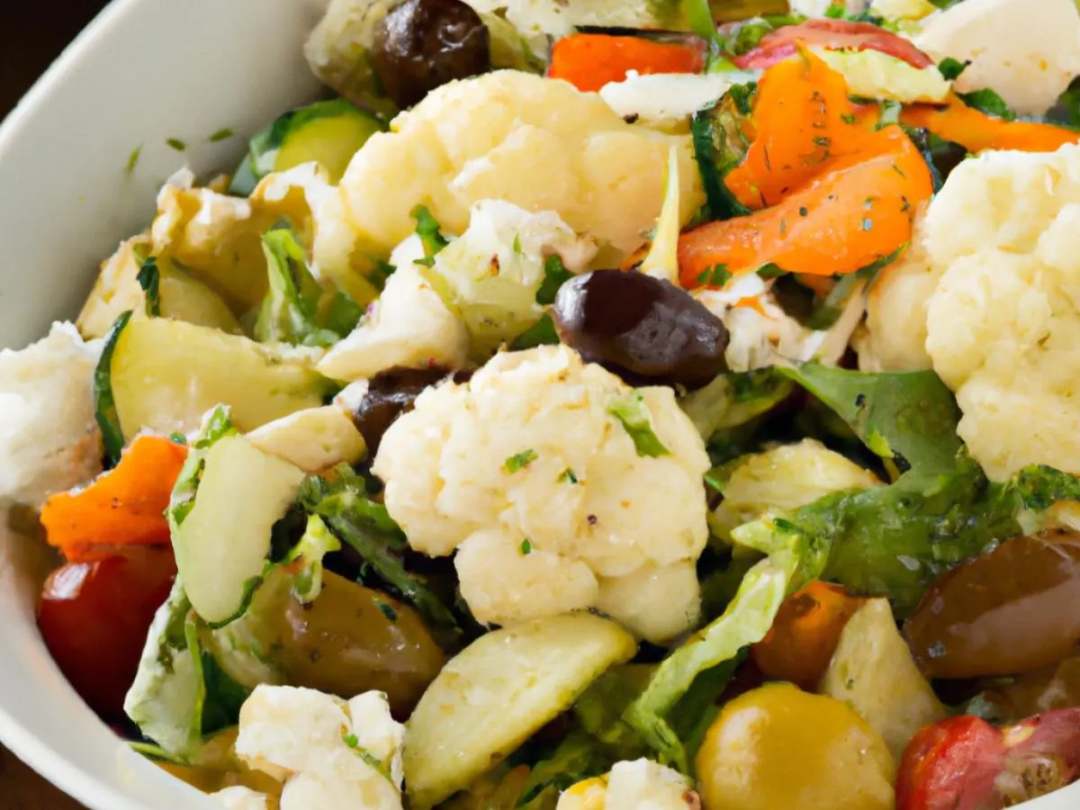 Potato and Cauliflower Garden Salad with a Balsamic Salad Dressing Potato and Cauliflower Garden Salad with a Balsamic Salad Dressing