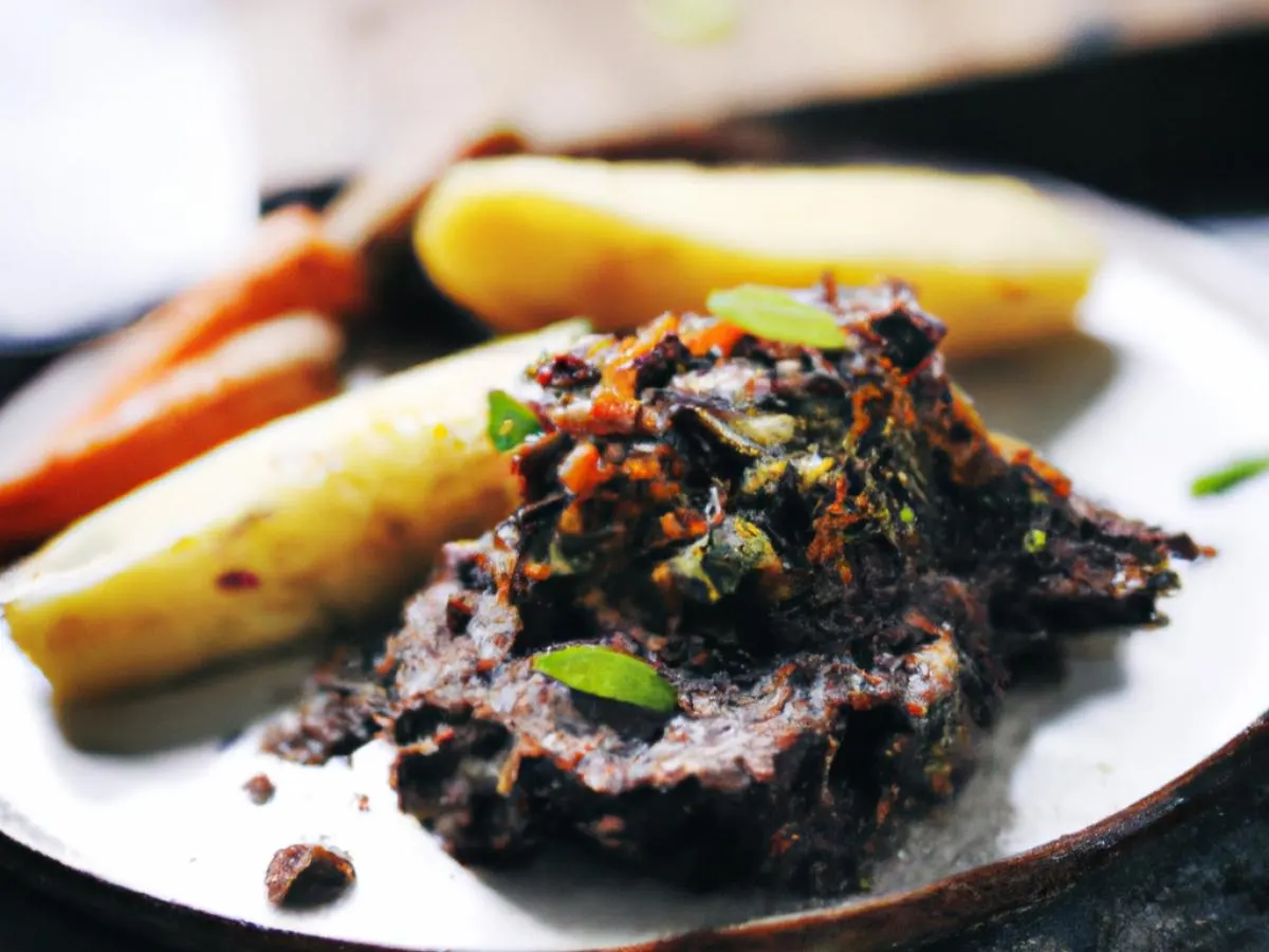 Vegan Duxelles Served with Crushed Cajun Potato & Roasted Carrots Vegan Duxelles Served with Crushed Cajun Potato & Roasted Carrots