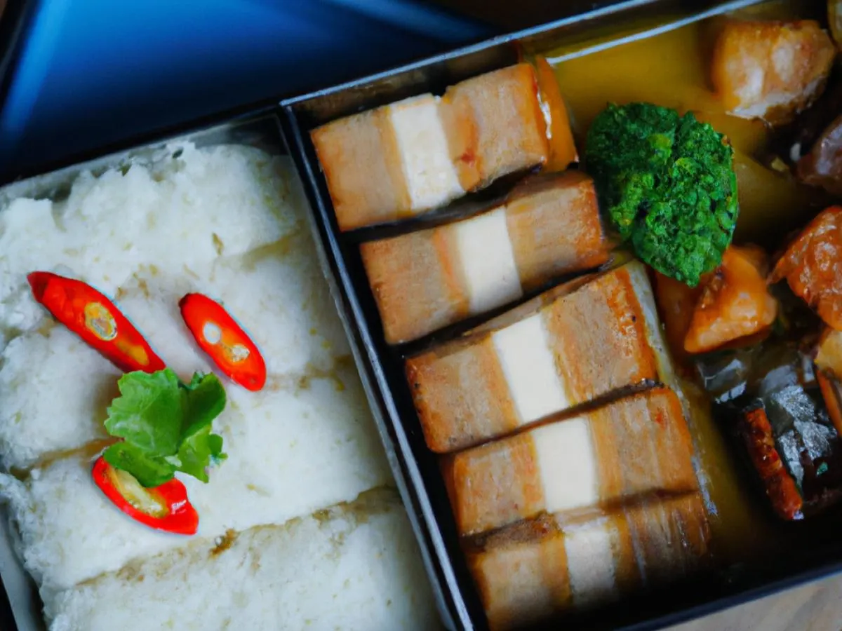Braised Pork Belly|Marinated Smoked Fish|Tofu w/ Spicy Garlic Sauce|Greens