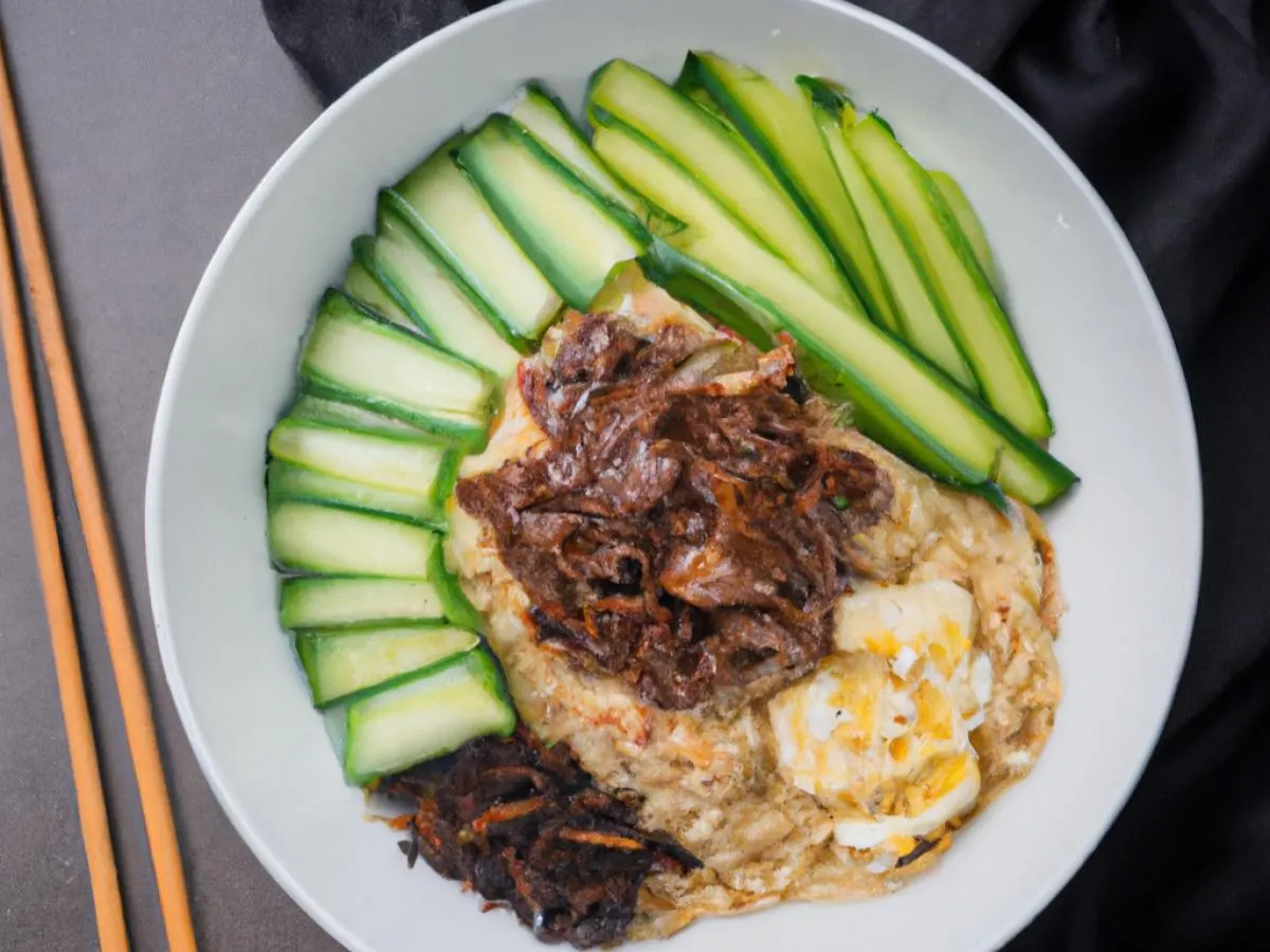 Szechwan Cold Noodles with Cucumbers|Spicy Beef Combo|Cold Veggie|Soy Egg