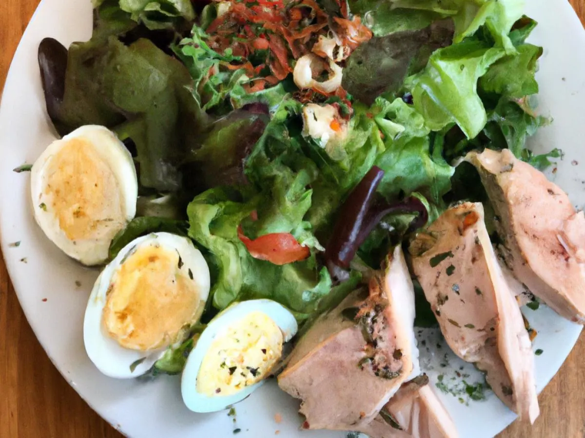 Entree High Protein Salad with Balsamic Dressing Entree High Protein Salad with Balsamic Dressing