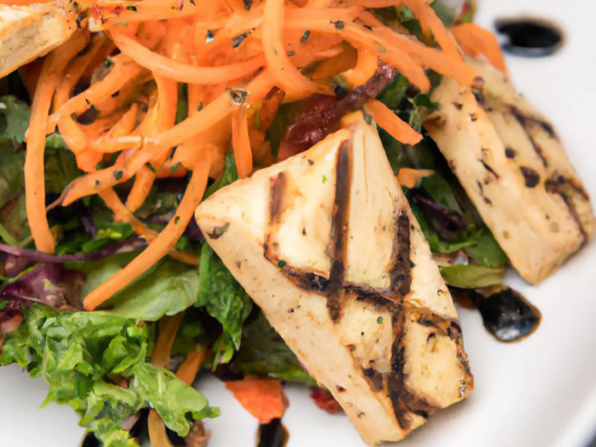 Grilled Tofu Entree Salad with Balsamic Vinaigrette Grilled Tofu Entree Salad with Balsamic Vinaigrette