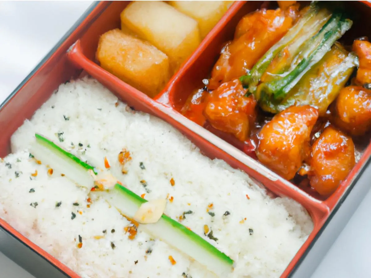 Orange Mock Chicken||Rice Cakes with Snow Pickle & Bamboo|Seasonal Greens