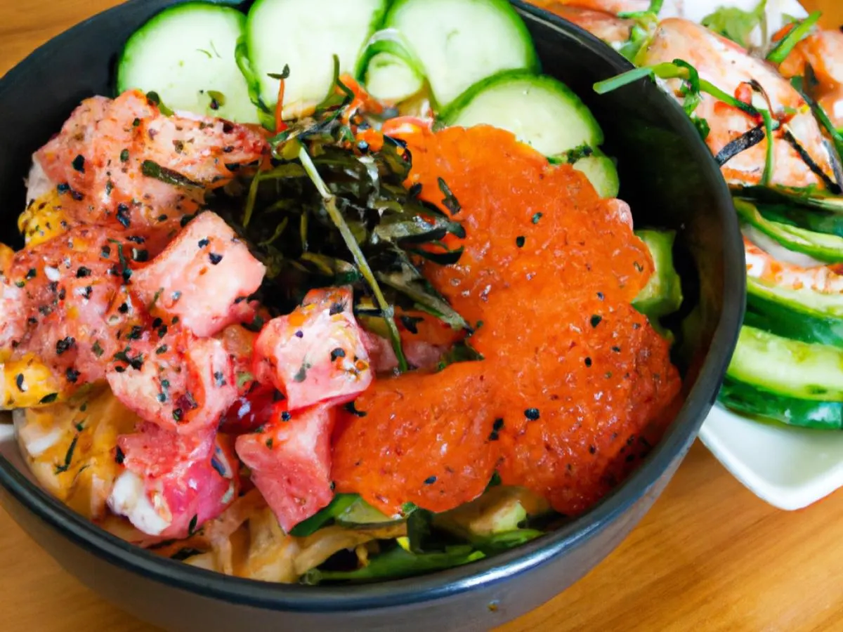 Spicy Salmon - Shoyu Tuna Medium Rice and Salad Bowl