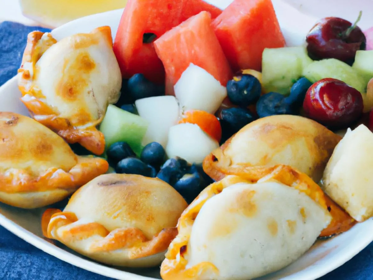 Vegetarian Caprese Empanadas with Coleslaw and Fruit Cup Vegetarian Caprese Empanadas with Coleslaw and Fruit Cup