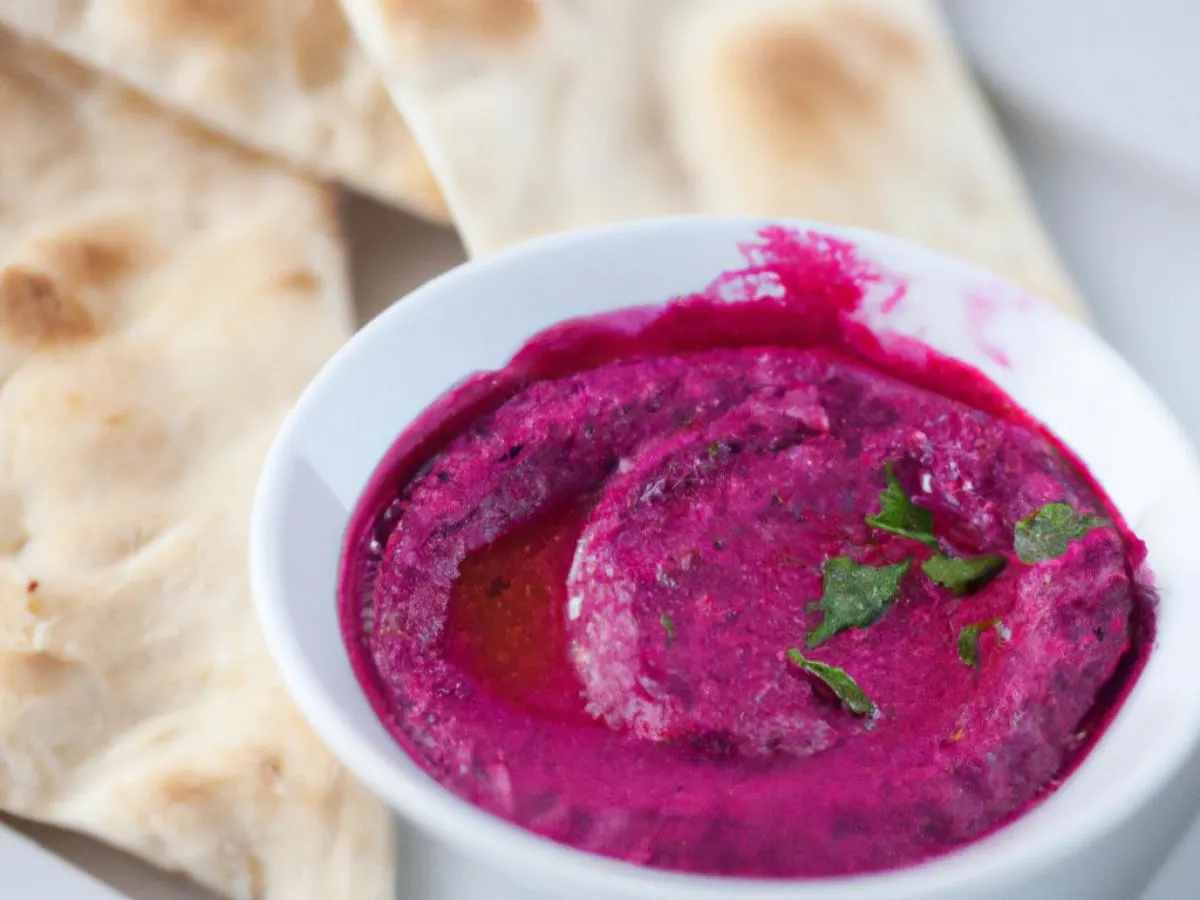 NUT FREE Yogurt Beet Dip with Pita NUT FREE Yogurt Beet Dip with Pita