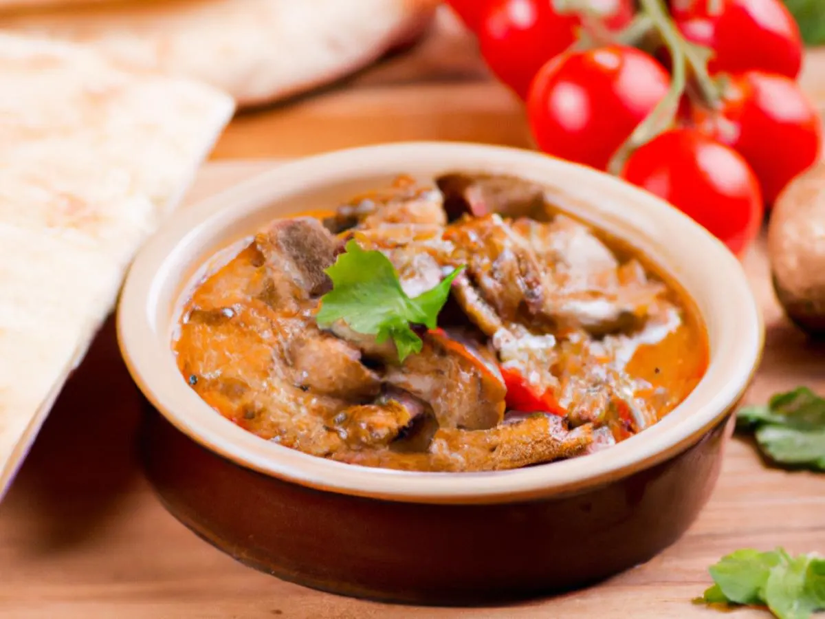 Mushrooms in Tomato Sauce served with Pita Mushrooms in Tomato Sauce served with Pita
