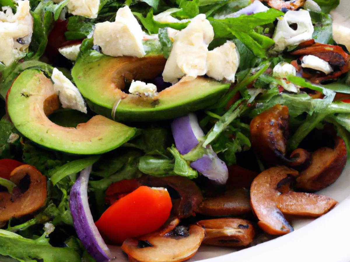 Garden Salad with Grilled Portobello Garden Salad with Grilled Portobello