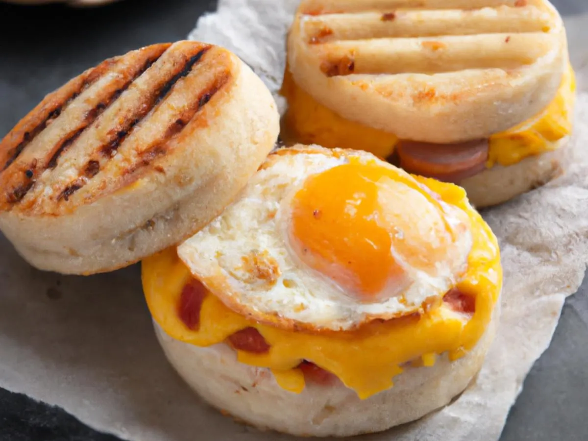 Grilled Breakfast Sandwich with Sausage Grilled Breakfast Sandwich with Sausage