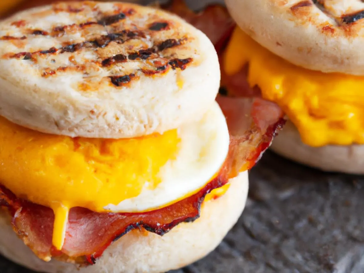 Grilled Breakfast Sandwich with Bacon Grilled Breakfast Sandwich with Bacon