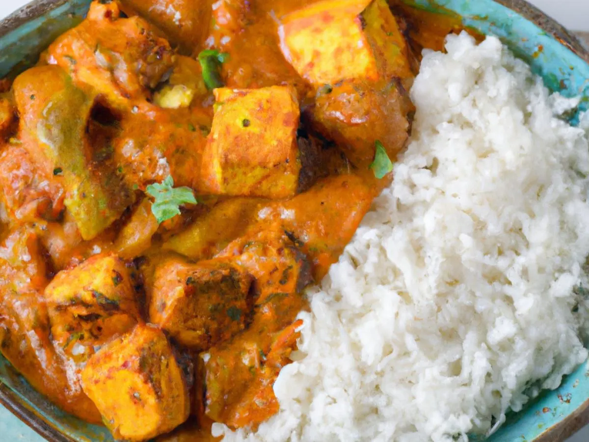 Butter Paneer Masala with Basmati Rice and Aloo Gobi Butter Paneer Masala with Basmati Rice and Aloo Gobi