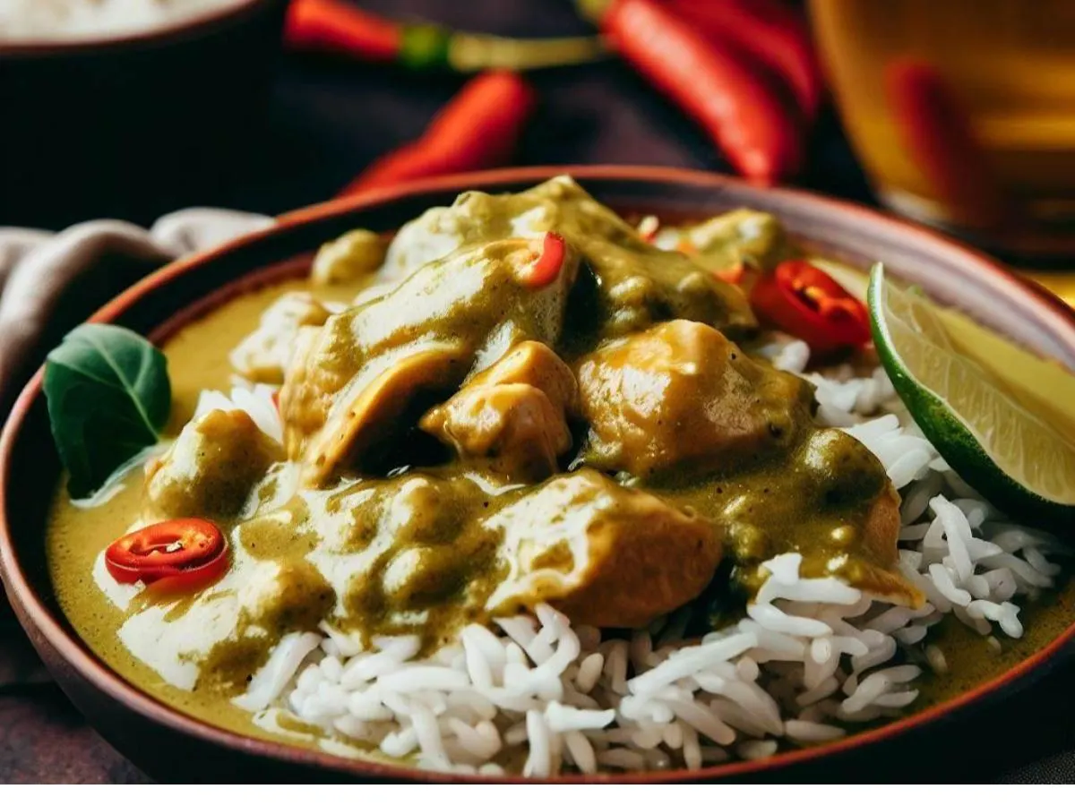 Green Chicken Curry with Rice