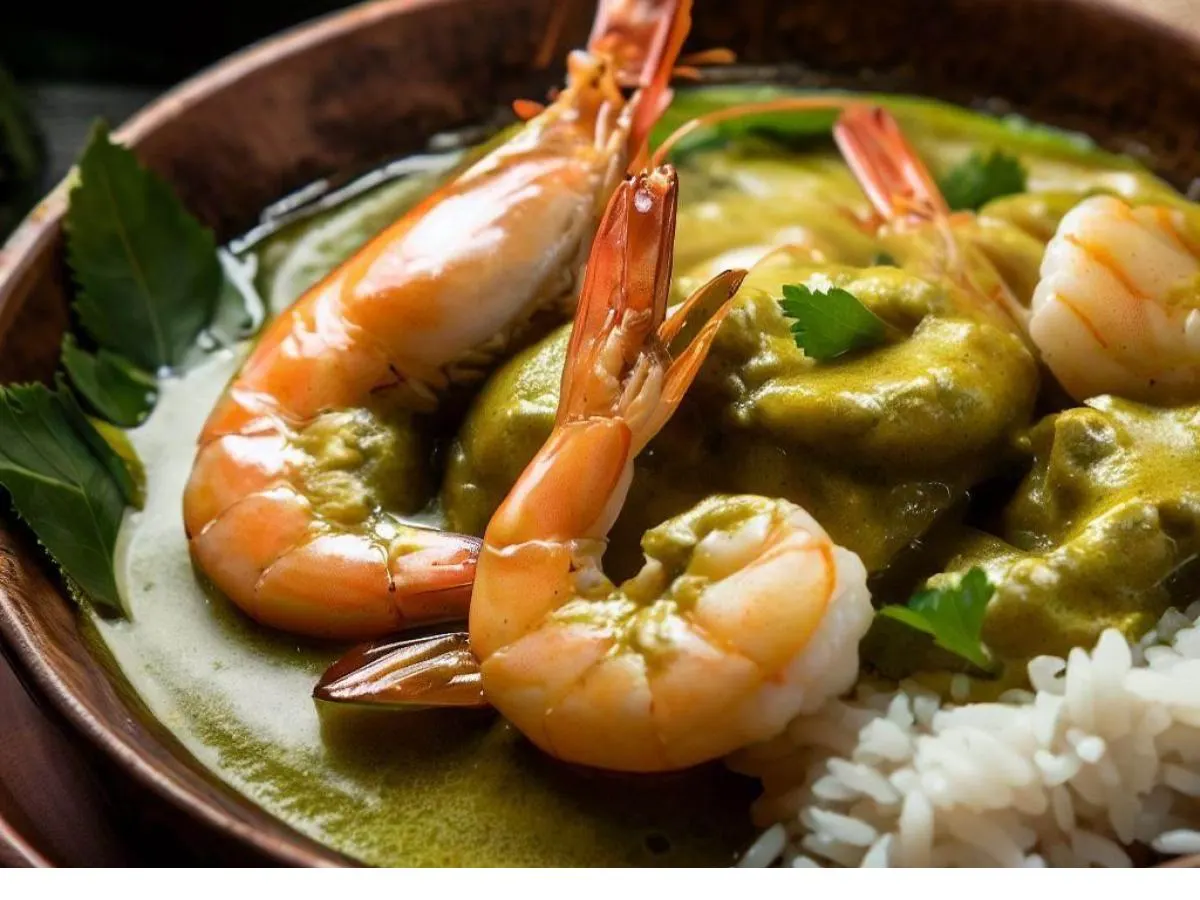 Green Shrimp Curry with Rice