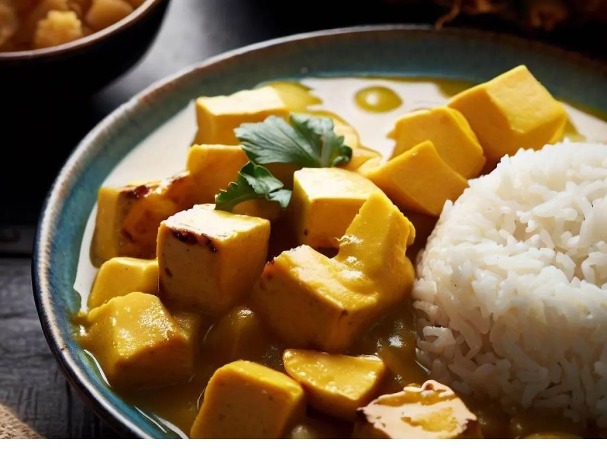 Yellow Tofu Curry with Rice