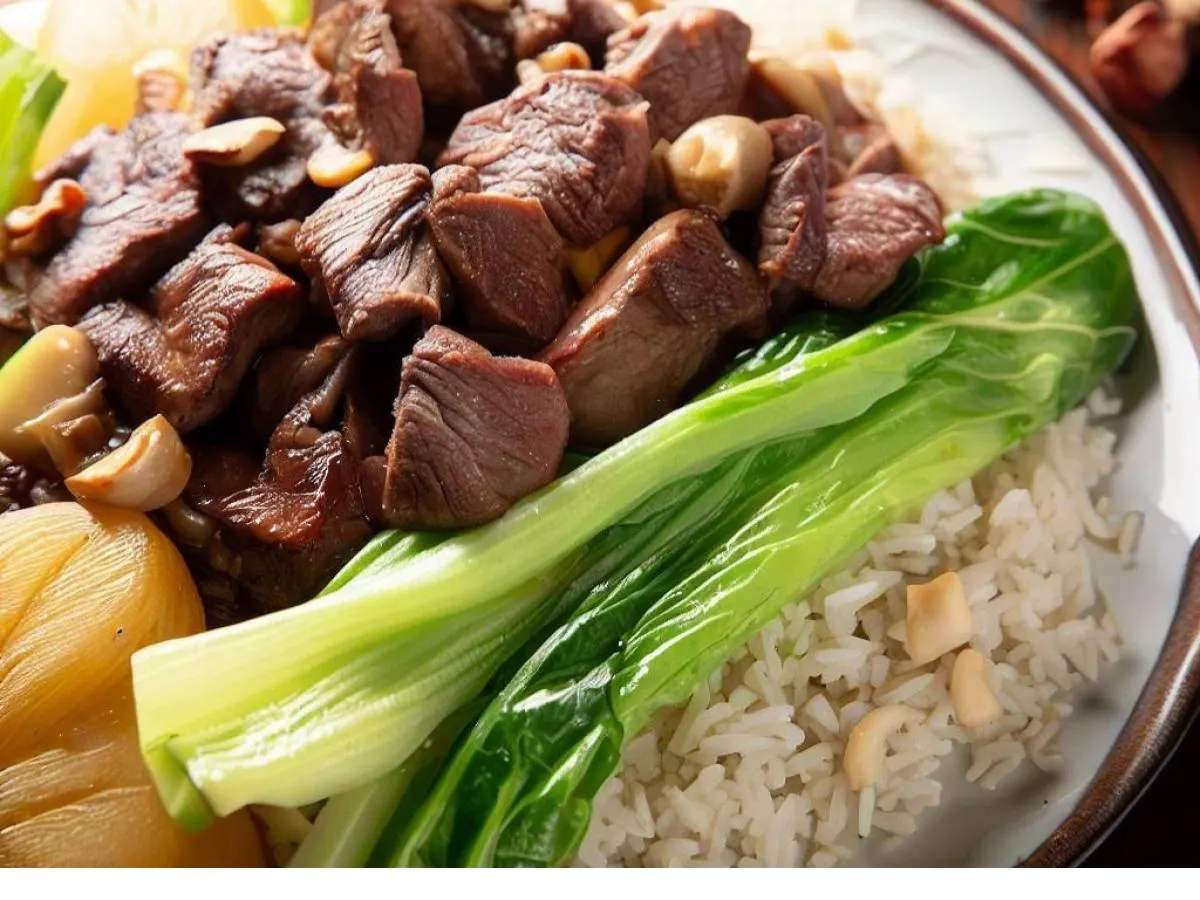 Xing Jiang Lamb Cashew Chicken Rice Bok Choy