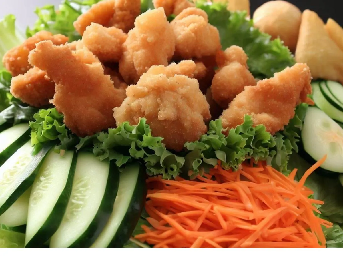 Crispy Chicken Salad With House Vinaigrette Dressing