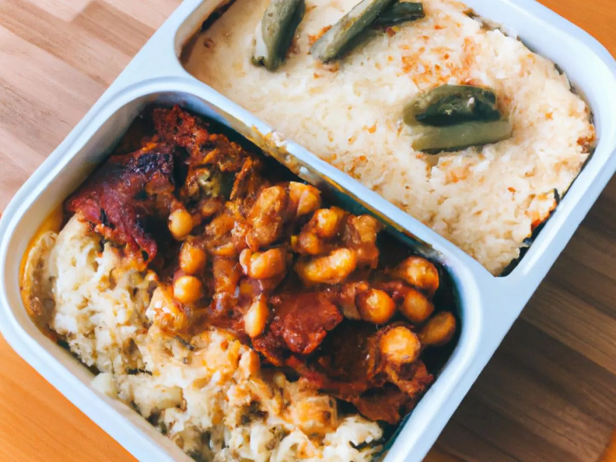 Vegetarian Moussaka & Garbanzo Bean Stew, Rice, Grilled Vegetable Vegetarian Moussaka & Garbanzo Bean Stew, Rice, Grilled Vegetable