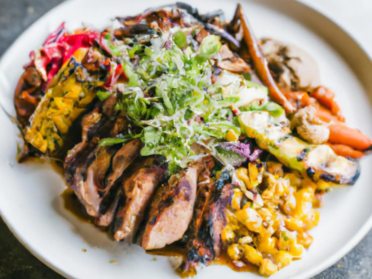 Grilled Lemongrass Chicken & Grilled Beef with Soy Ginger over Spring Mix Box