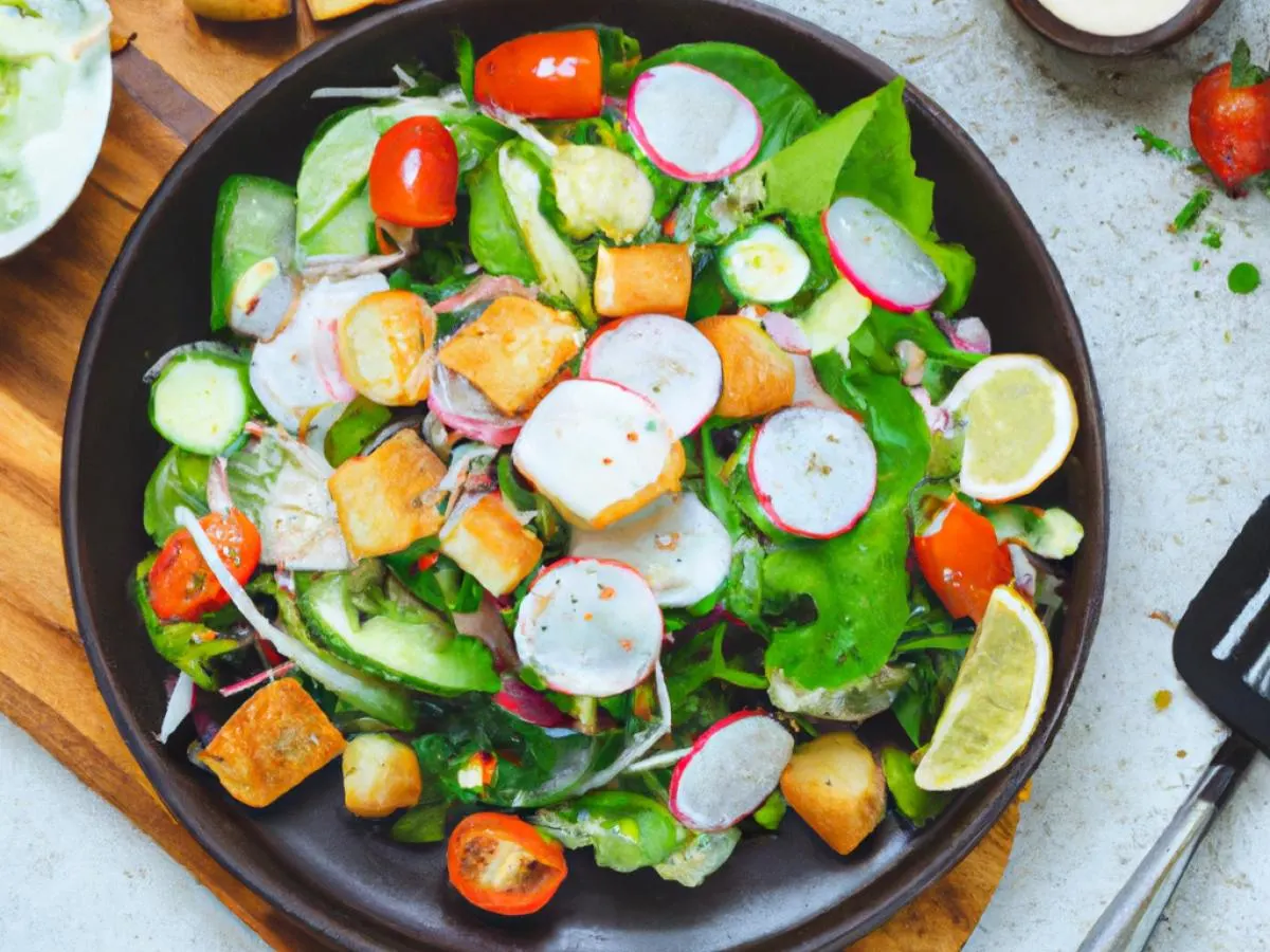 Crispy Tofu Wakame Caesar Salad Crispy Tofu Wakame Caesar Salad